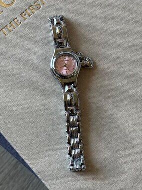 Silver Heart Charm Preppy Bracelet Watch